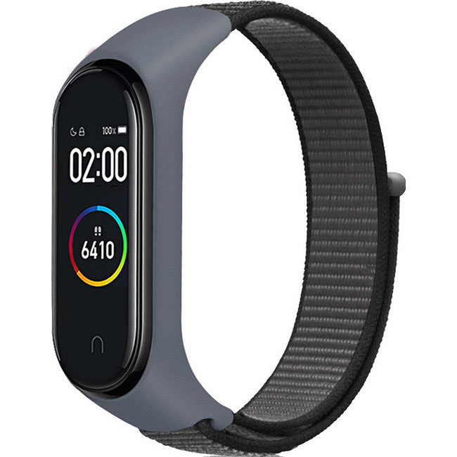 Xiaomi Mi 3/4/5/6 nylon sport loop band - anker grijs