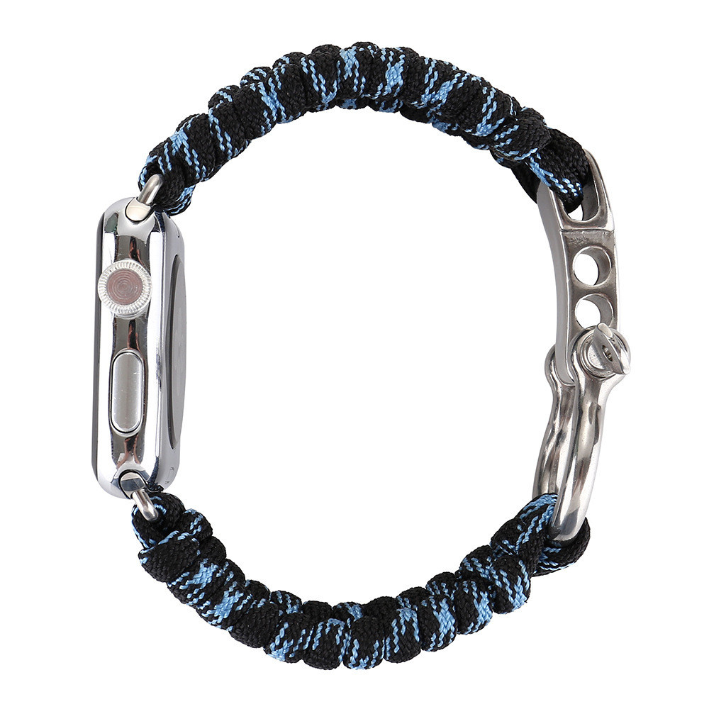 Apple Watch nylon rope band - camouflage blauw