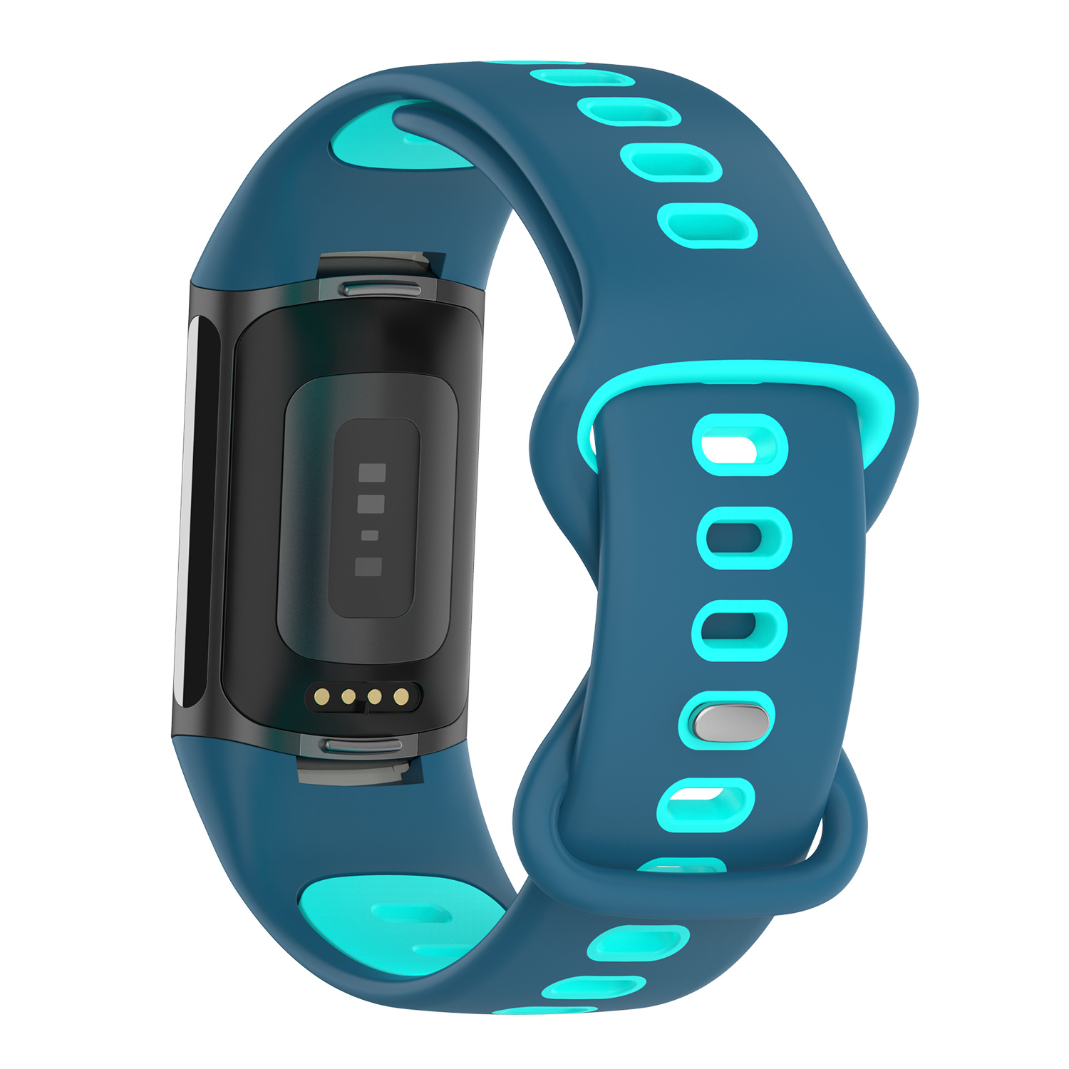 Fitbit Charge 5 dubbel sport band - blauw groen