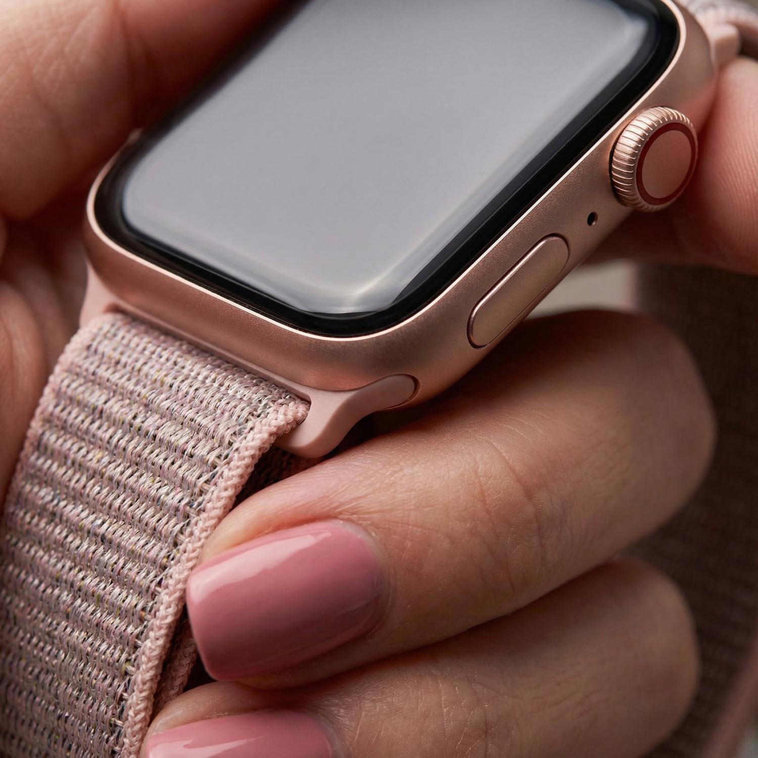 Apple-Watch-bandje-Flyne-geweven-nylon-pink-sand-7440849275253-123watches-close-up