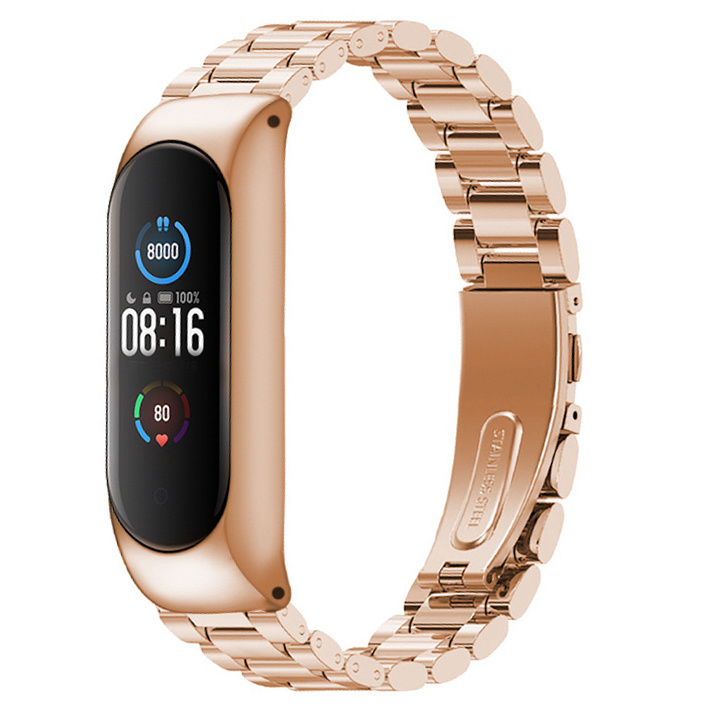 Xiaomi Mi 3/4/5/6 kralen stalen schakel band - mat rose goud