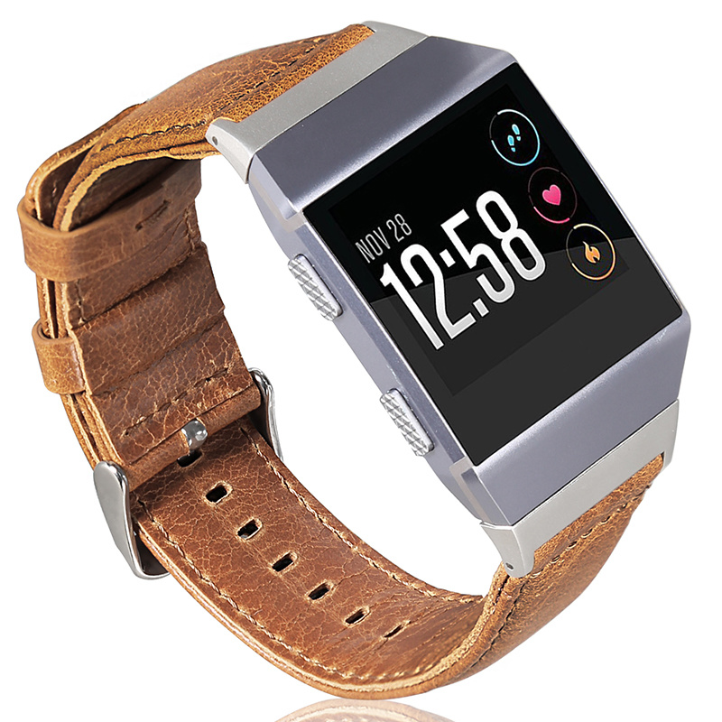 Fitbit Ionic genuine leren band - lichtbruin