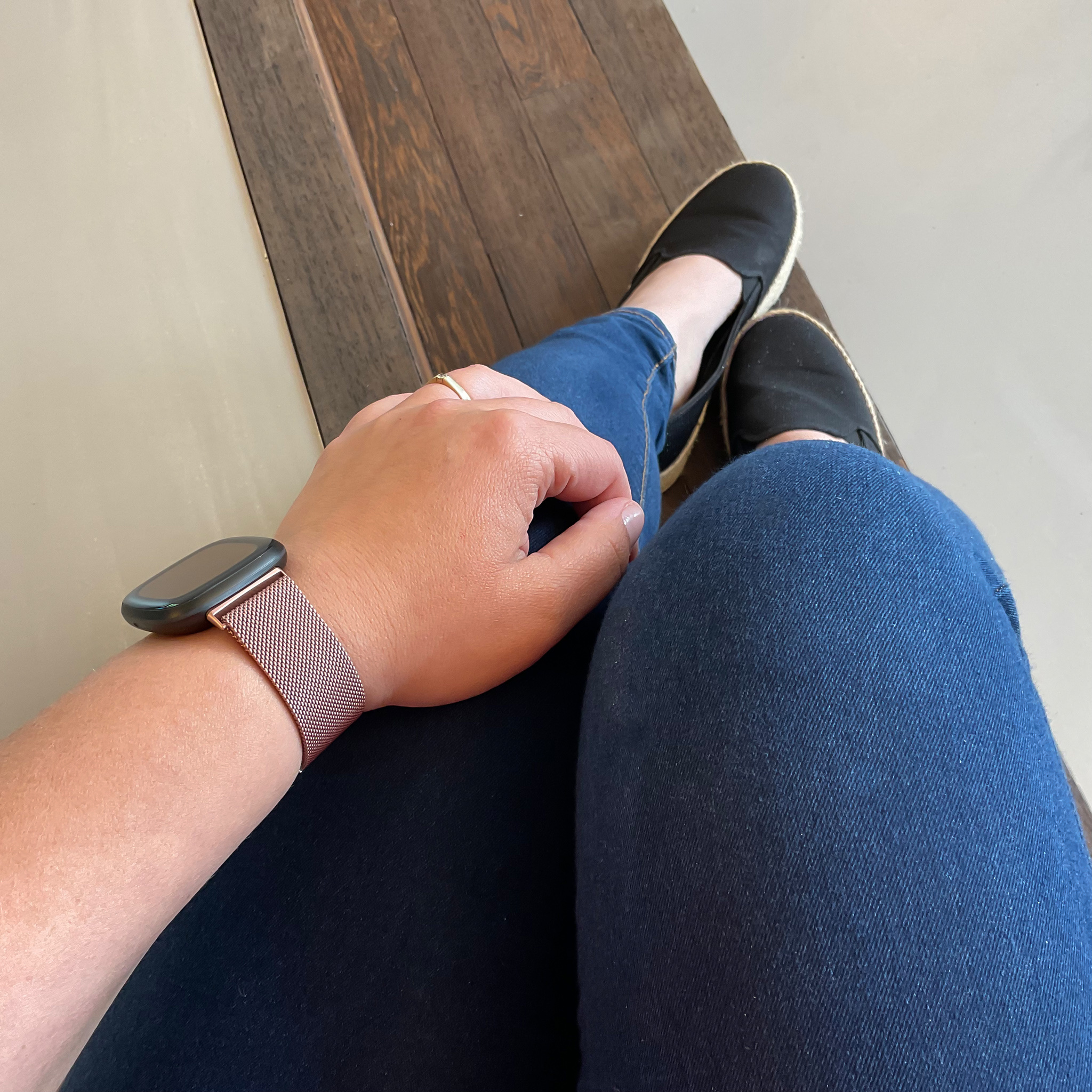 Fitbit Versa 3 / Sense milanese band - rose goud