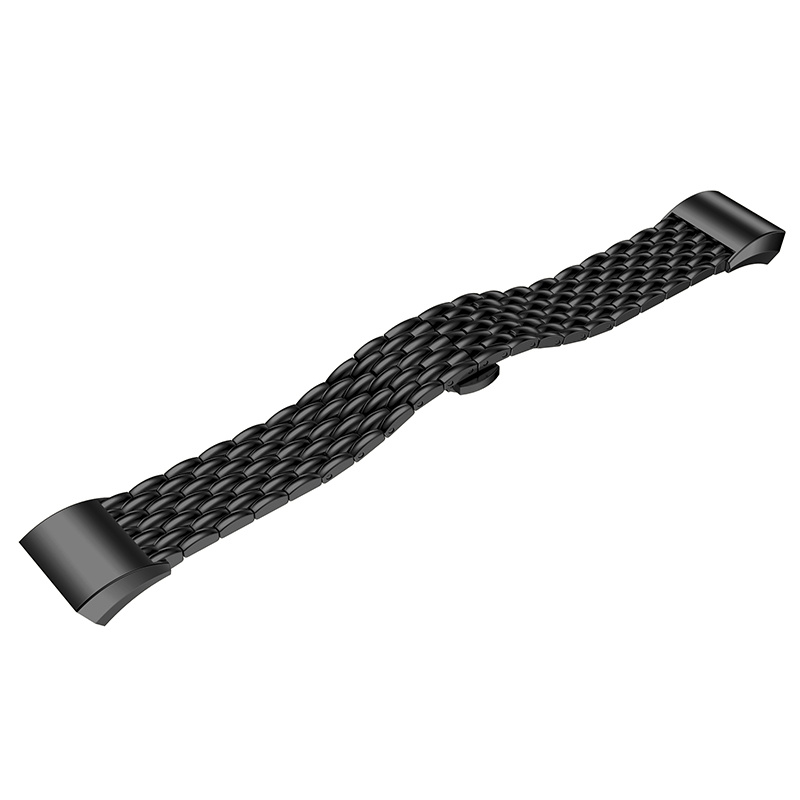 Fitbit Charge 2 draak stalen schakel band - zwart