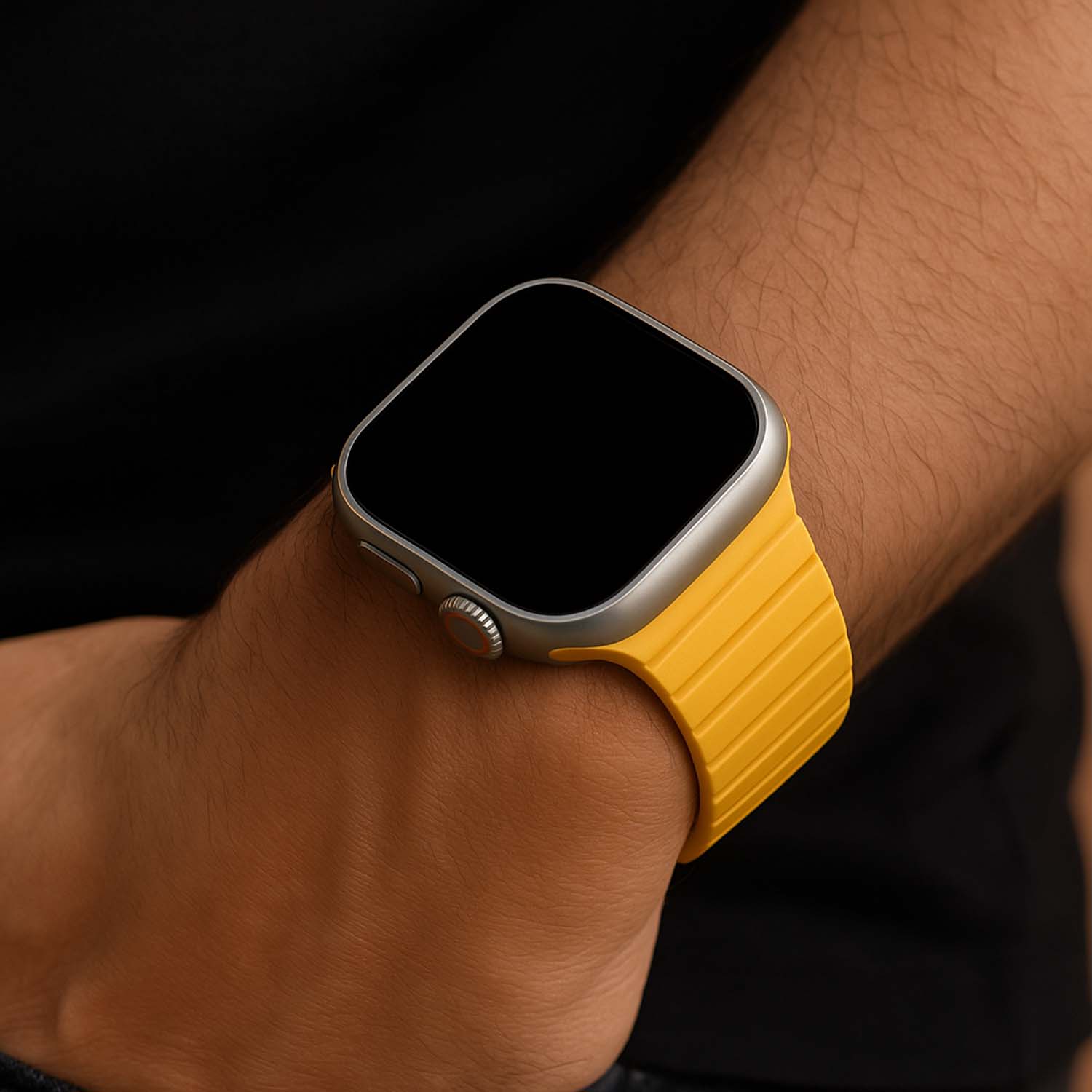 Apple Watch band Vetra – siliconen – geel