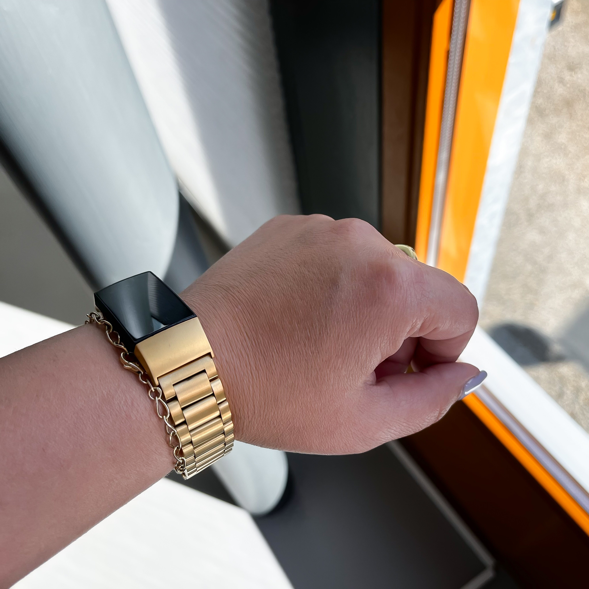Fitbit Charge 3 & 4 kralen stalen schakel band - goud
