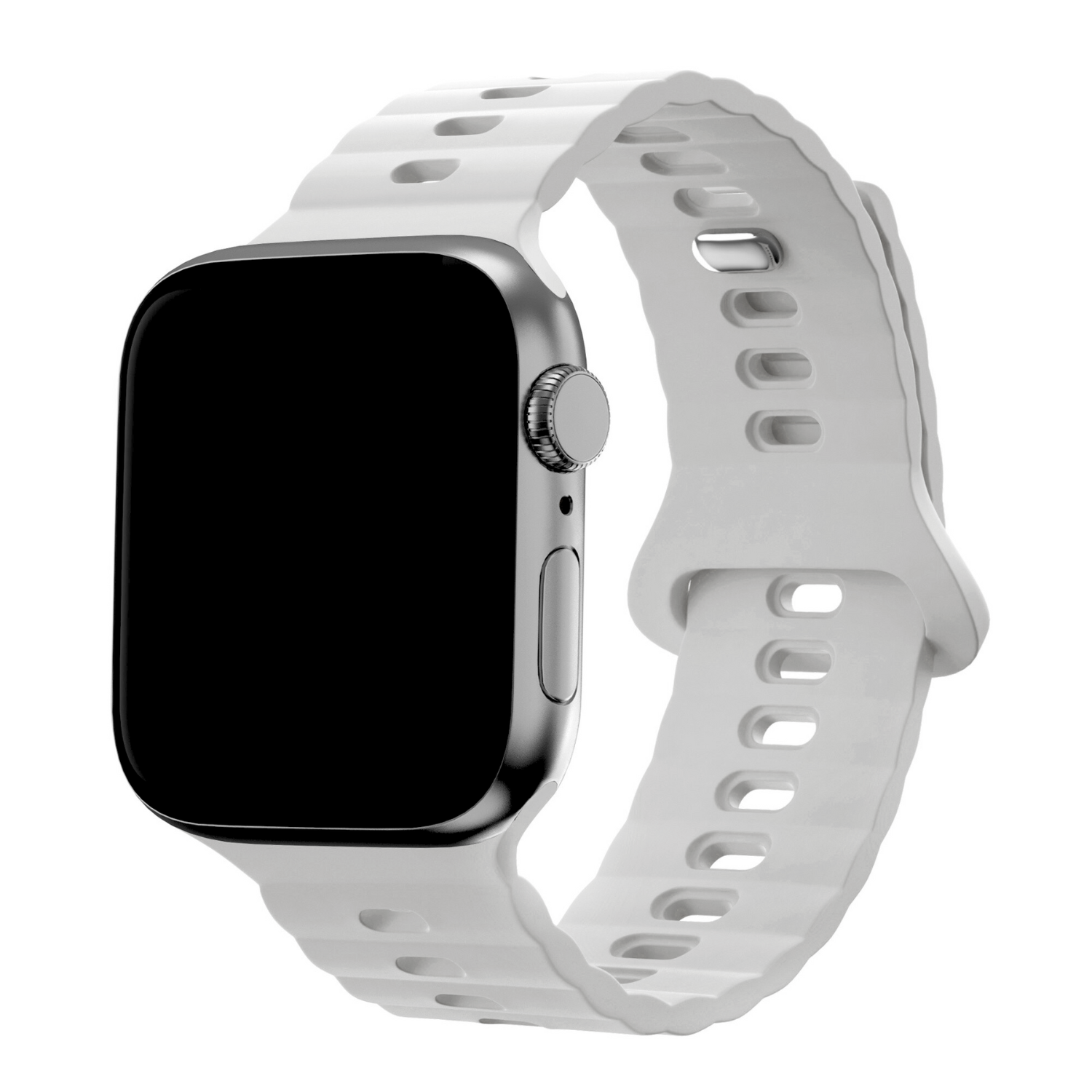 Apple Watch siliconen Wave band - wit
