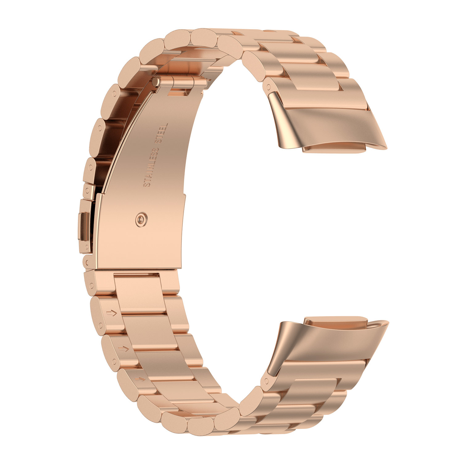 Fitbit Charge 5 kralen stalen schakel band - rose goud