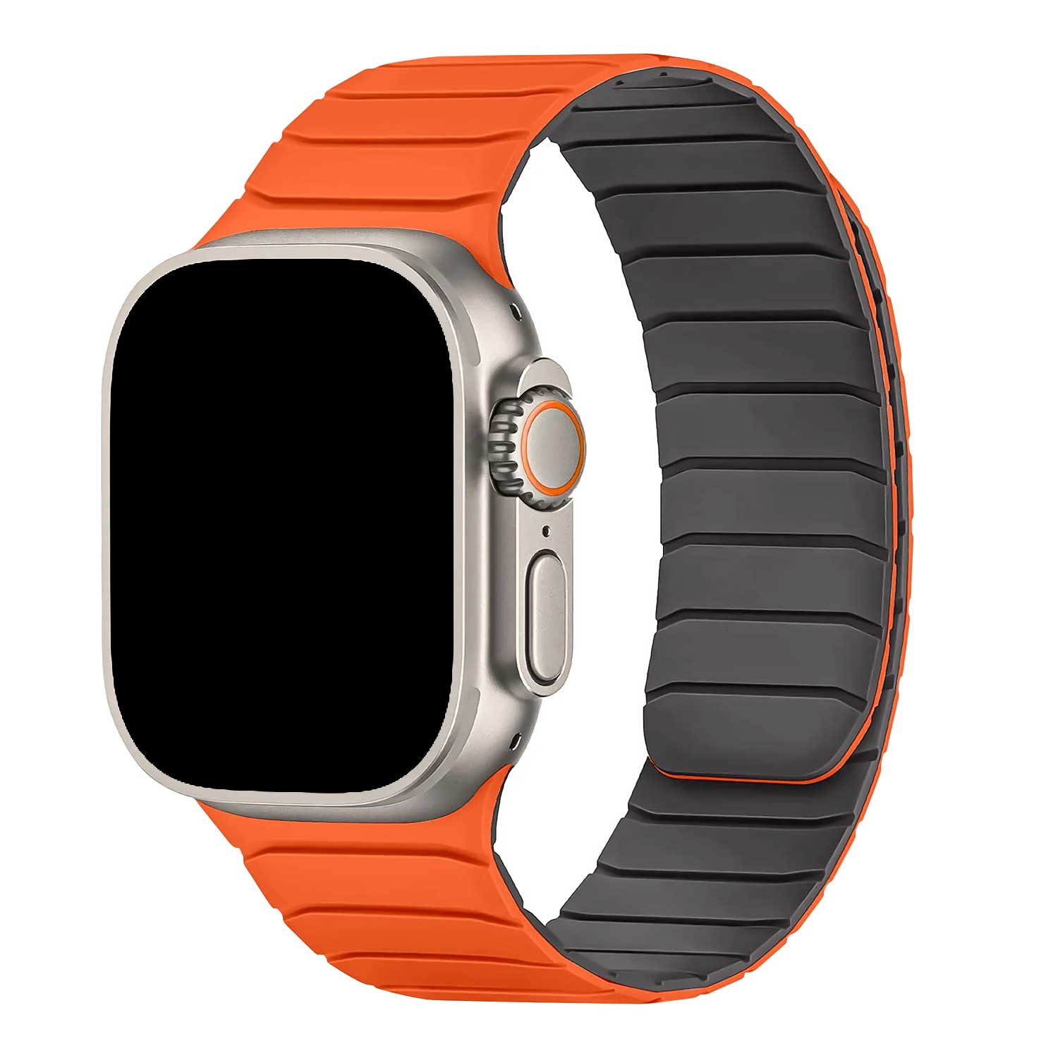 Apple Watch band Vetra – siliconen – oranje grijs