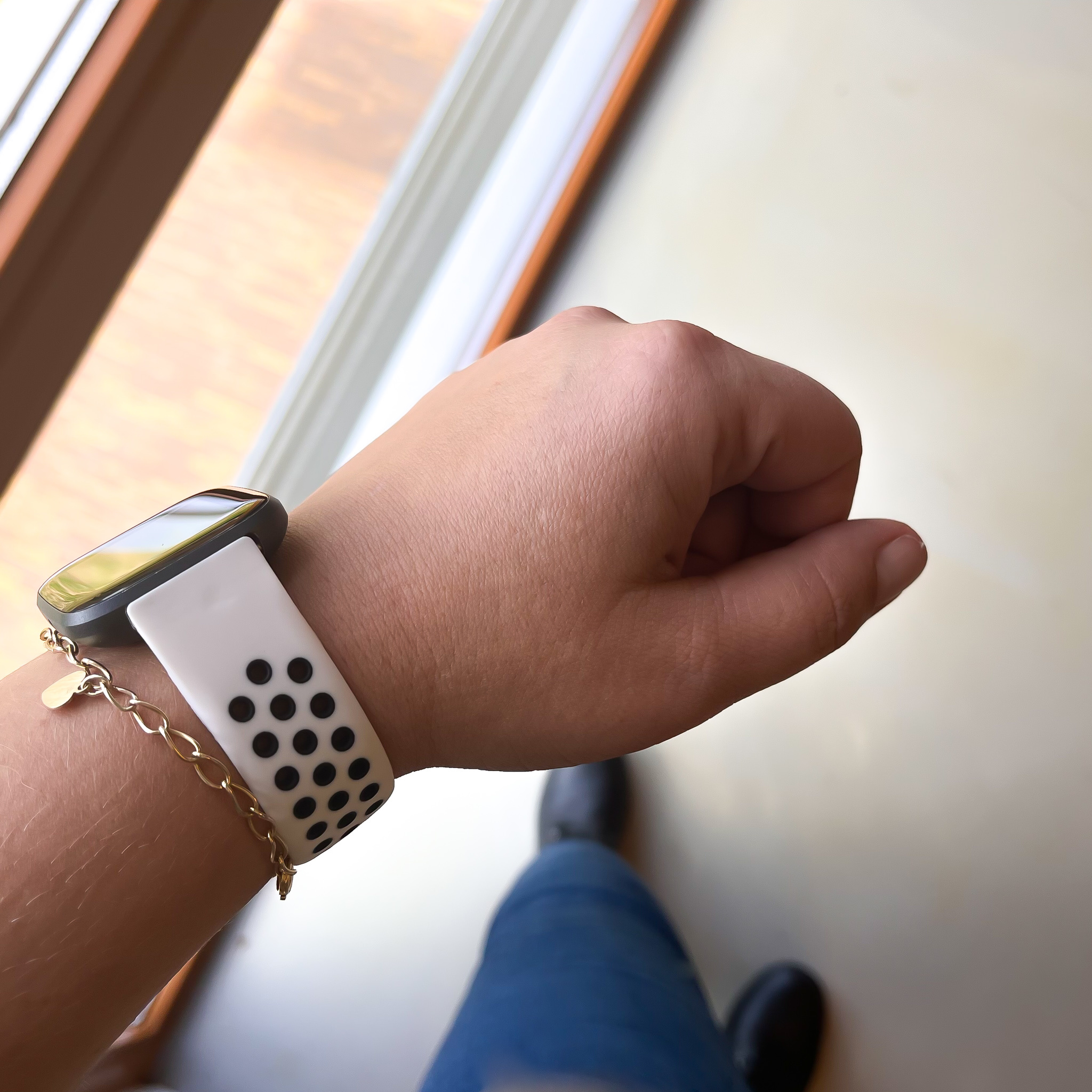 Fitbit Versa dubbel sport band - wit zwart