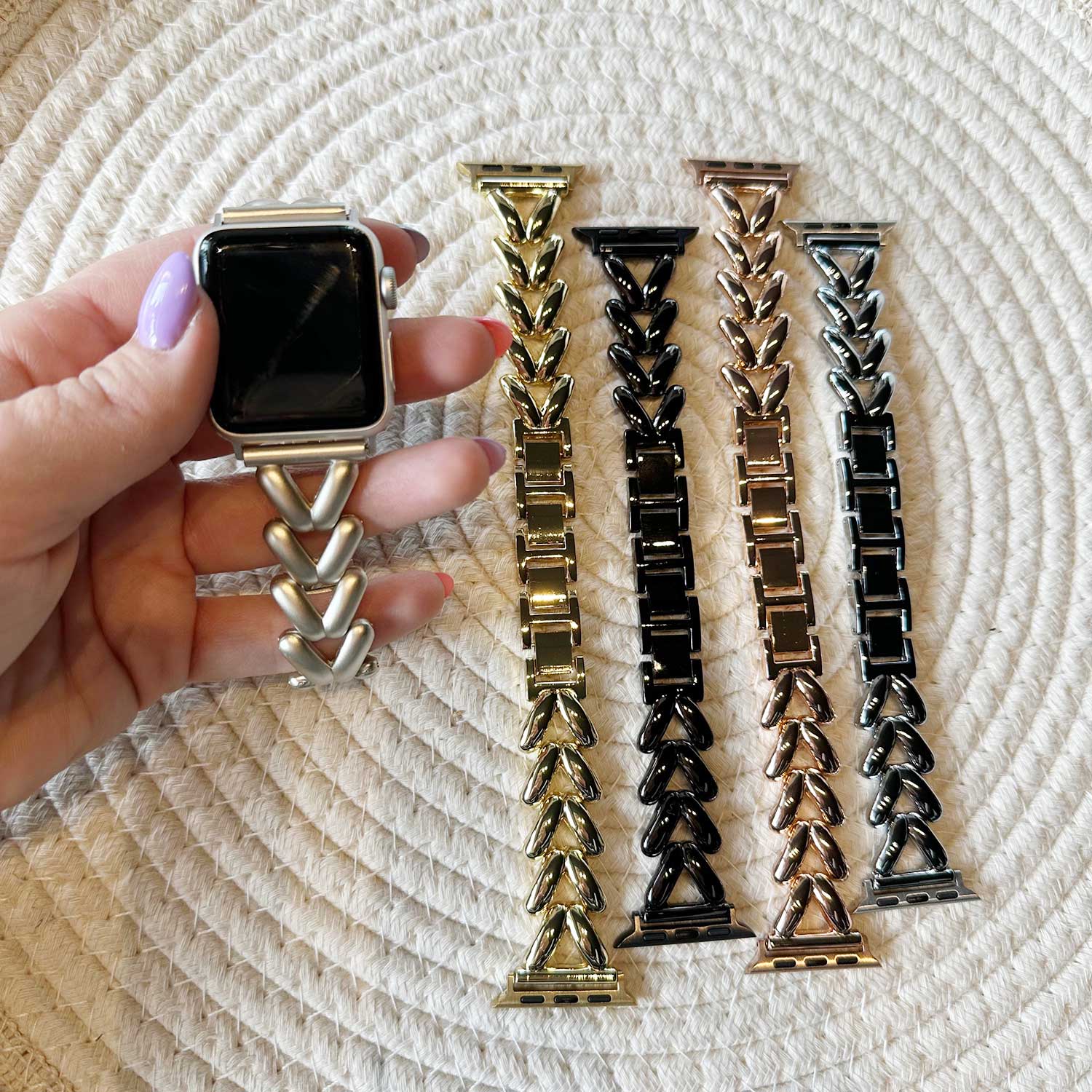 Apple-Watch-hart-stalen-schakel-band-Lisa-zilver-7440850188177-123watches-hoofdfoto