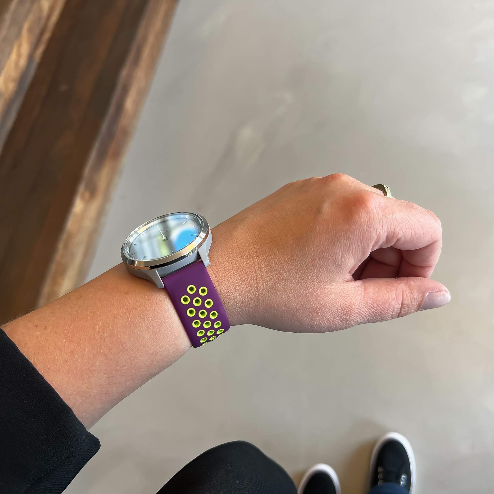 Garmin Vivoactive / Vivomove dubbel sport band - paars groen