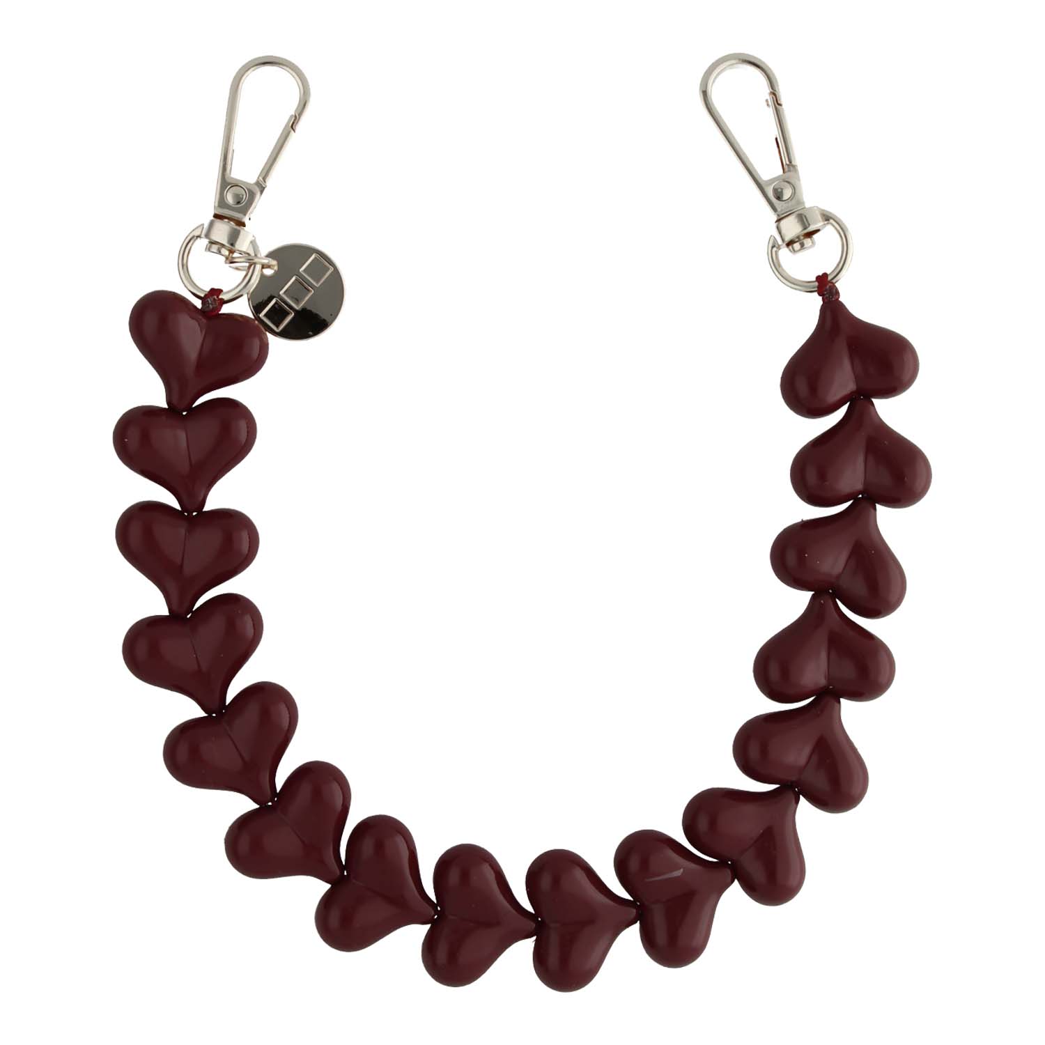 Telefoonkoord Heart - Burgundy - Zilver
