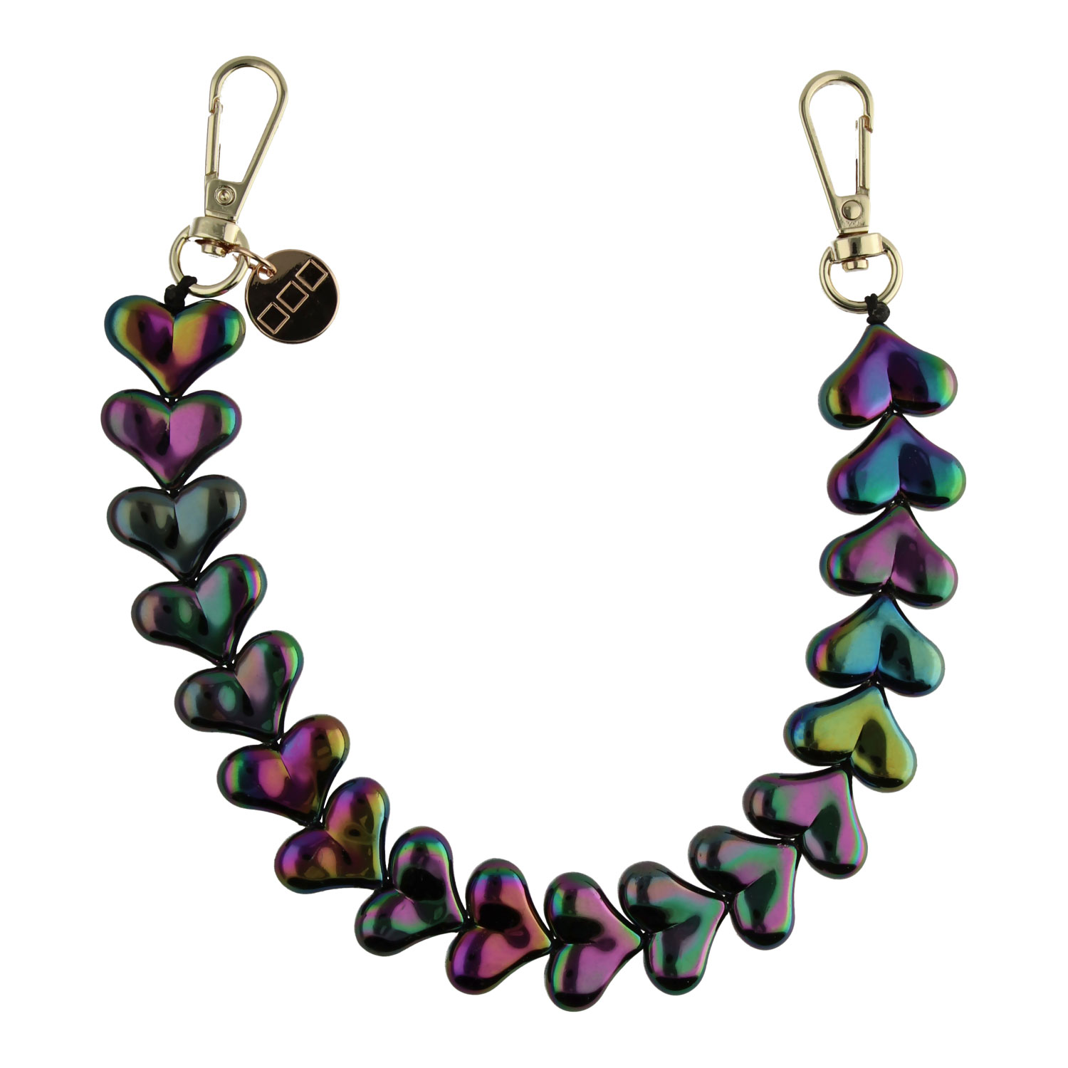 Telefoonkoord-heart-zwart-zilver-7440850363307