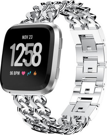 Fitbit Versa cowboy stalen schakel band - zilver