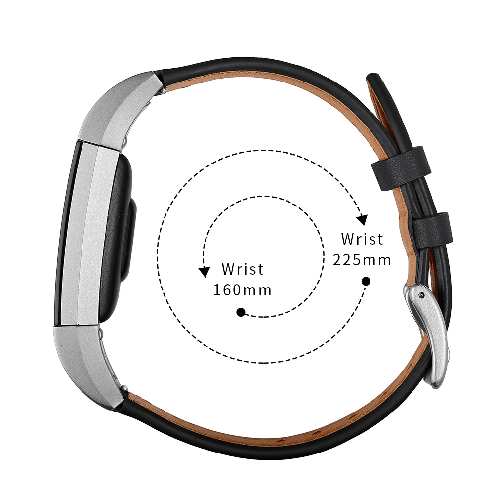 Fitbit Charge 2 premium leren band - zwart