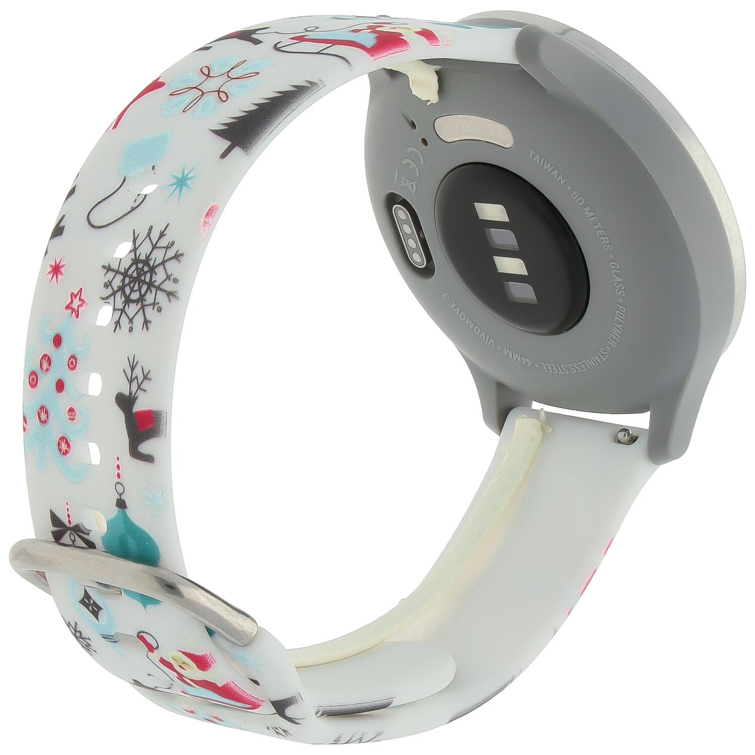 Garmin Vivoactive / Vivomove print sport band - kerst wit