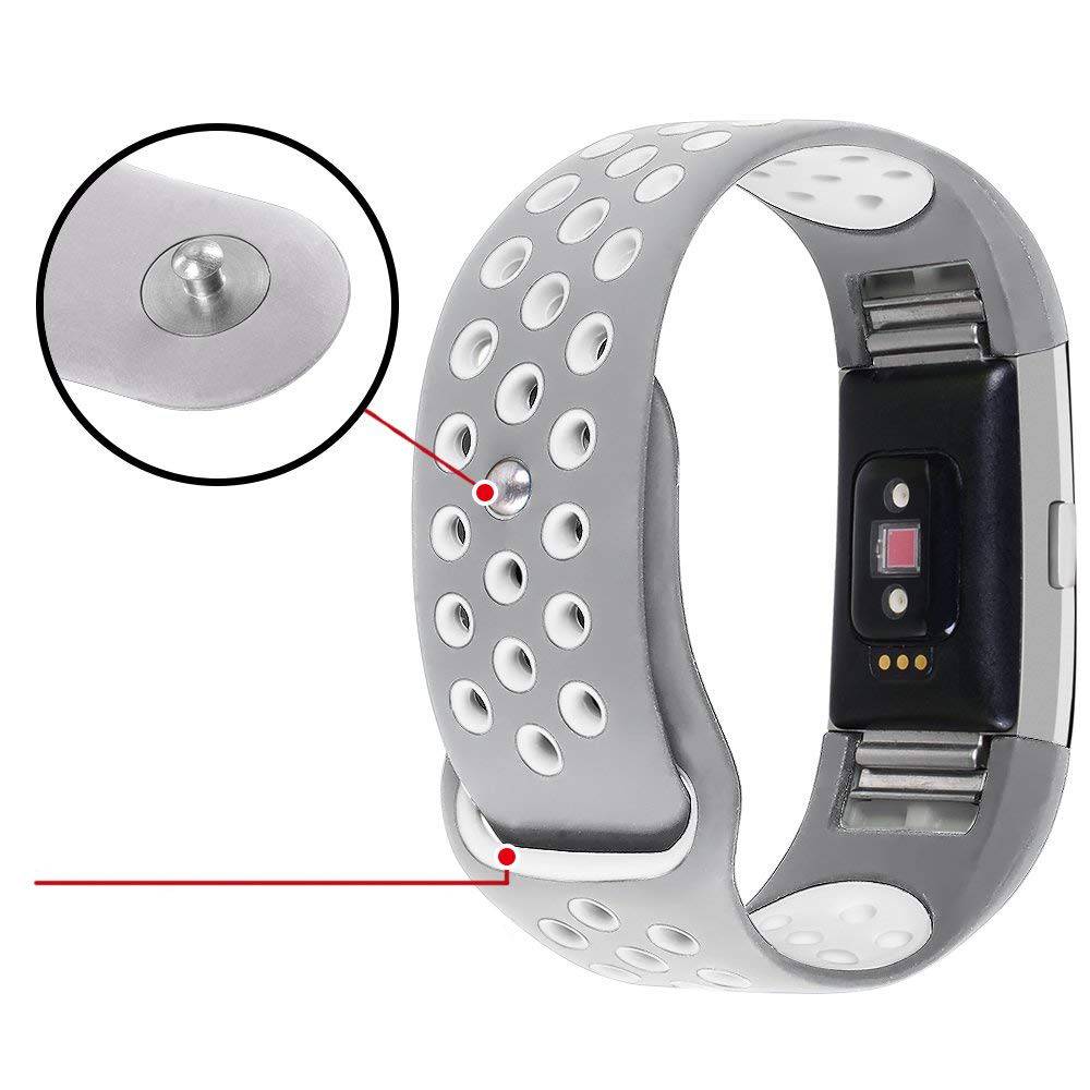 Fitbit Charge 2 dubbel sport band - grijs wit