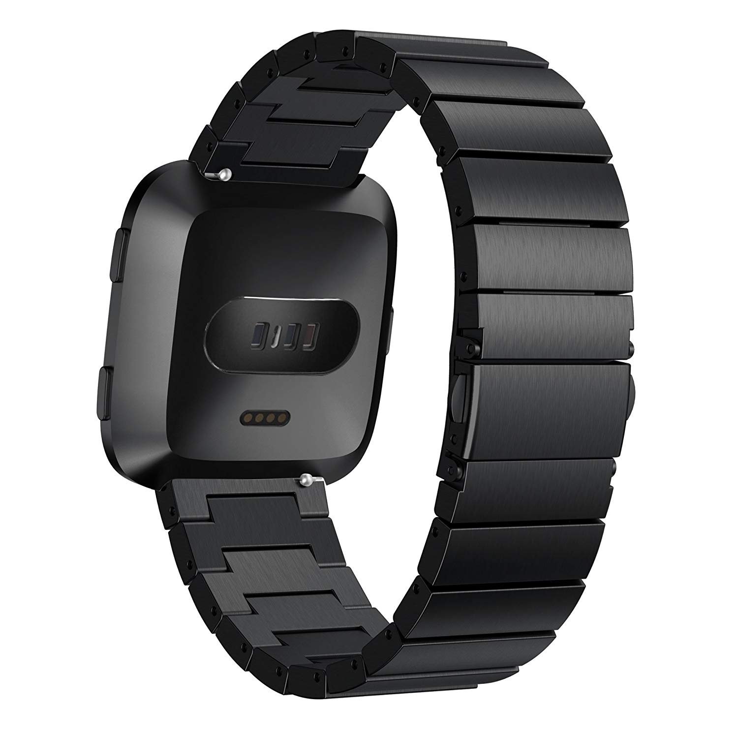Fitbit Versa stalen schakel band - zwart