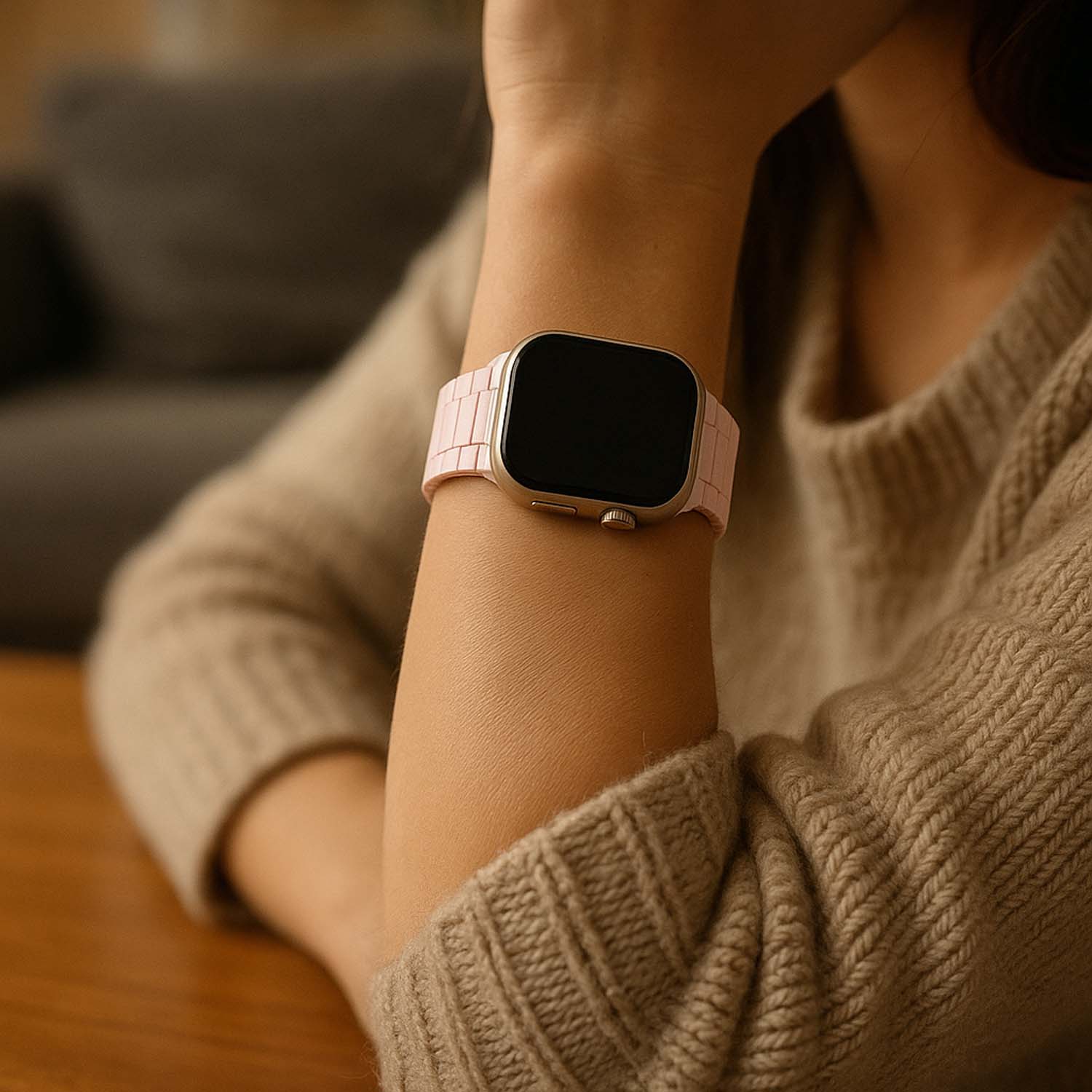 Apple Watch band Zyro – siliconen – lichtroze