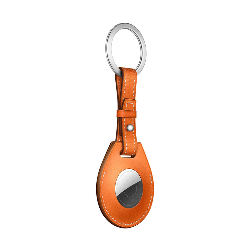 AirTag leren ring sleutelhanger - oranje