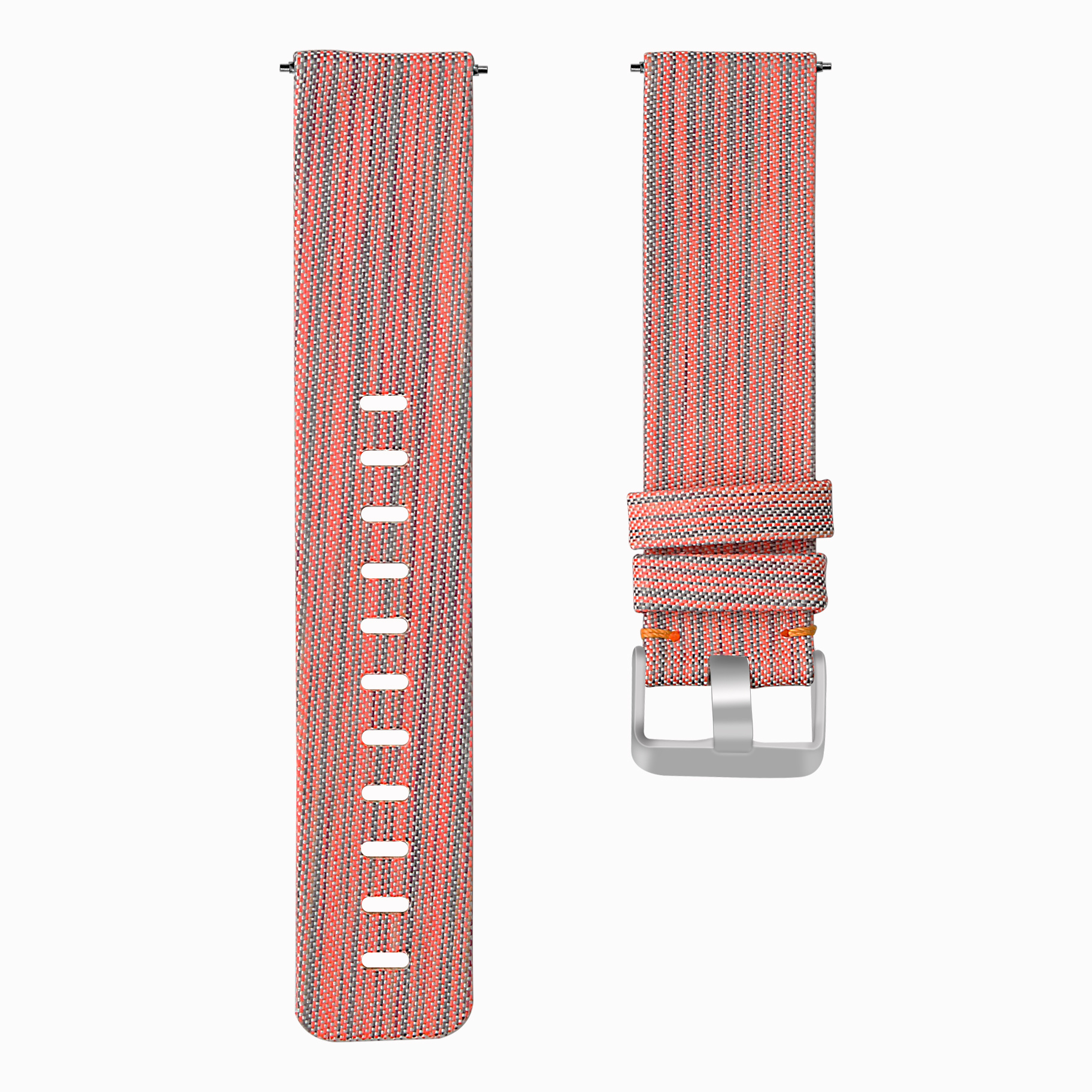 Fitbit Versa nylon gesp band - oranje gestreept