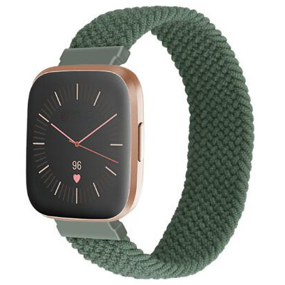 Fitbit Versa nylon gevlochten solo band - inverness groen