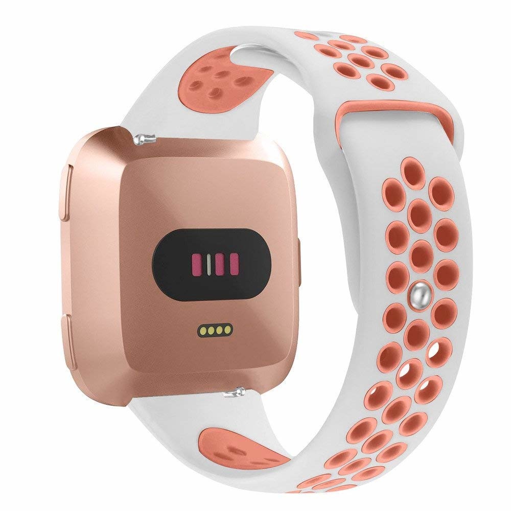 Fitbit Versa dubbel sport band - wit roze