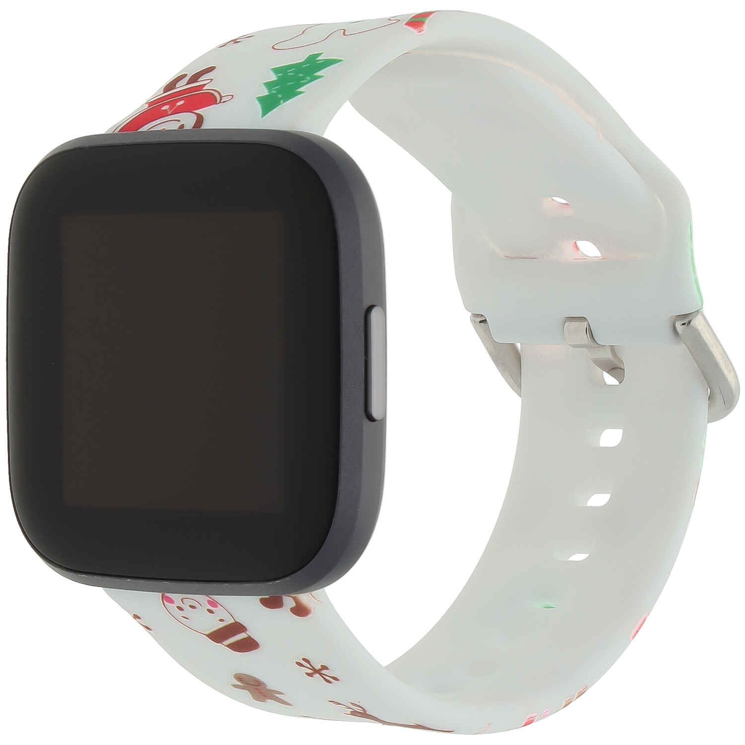 Fitbit Versa print sport band - kerst sneeuwpop wit