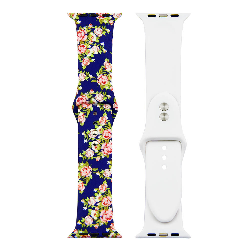 Apple Watch print sport band - pioen blauw