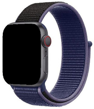 Apple Watch nylon geweven sport band  - middernacht blauw mix