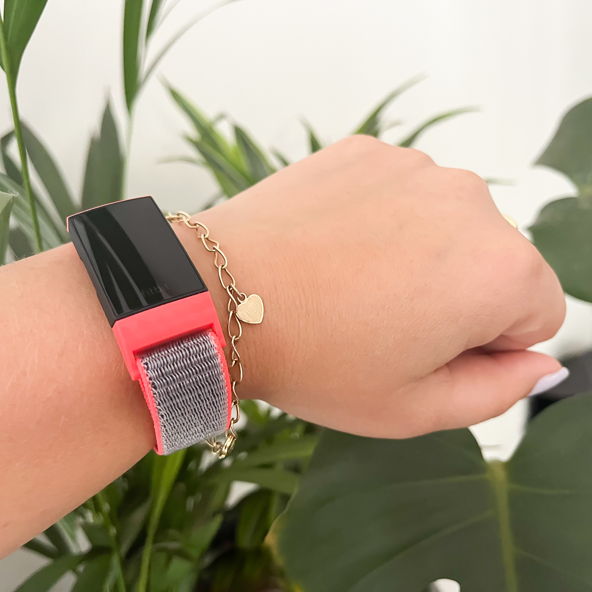 Fitbit Charge 3 & 4 nylon band - fel roze