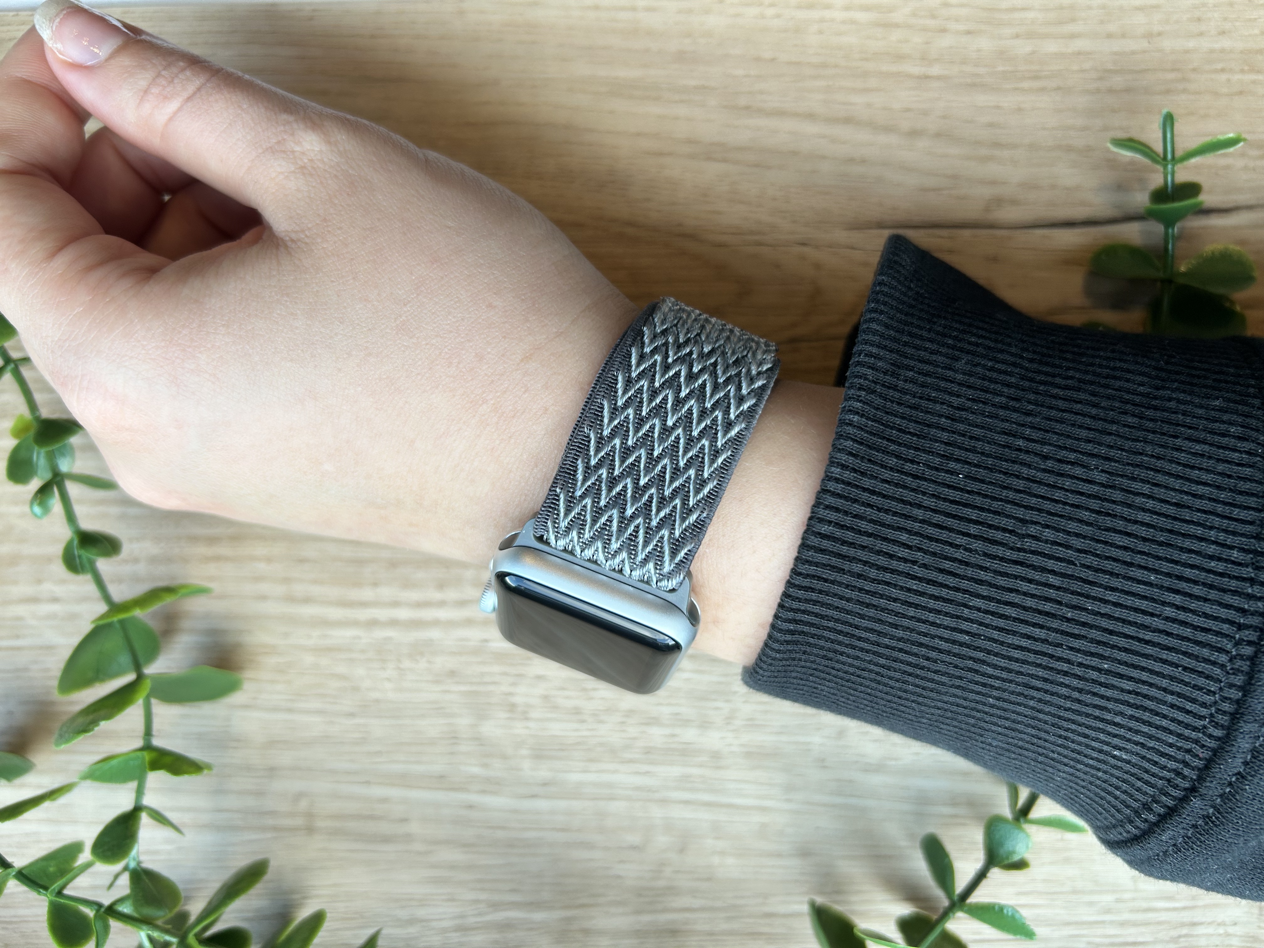 Apple Watch nylon geweven solo band - storm grijs