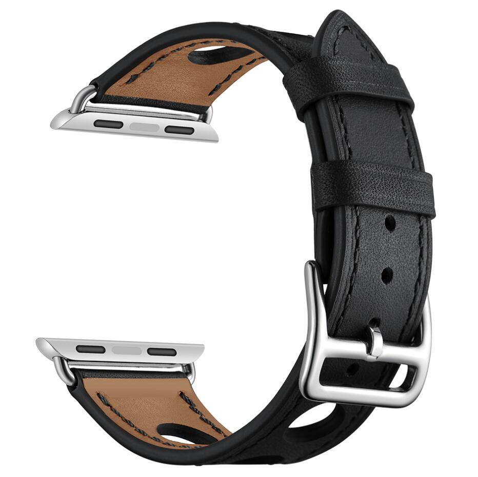 Apple Watch leren hermes band - zwart
