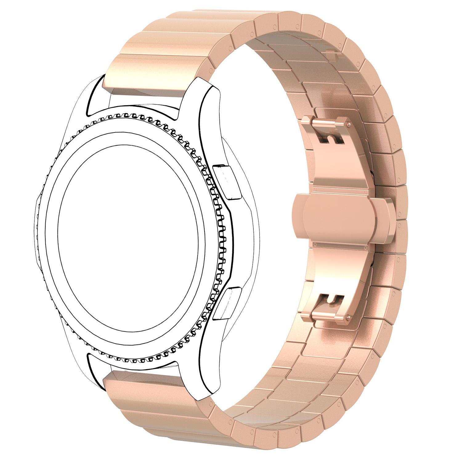 Huawei Watch GT stalen schakel band - rose goud