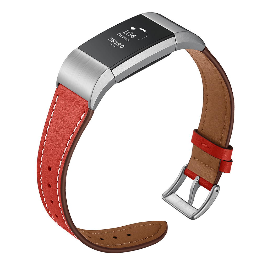 Fitbit Charge 2 premium leren band - rood