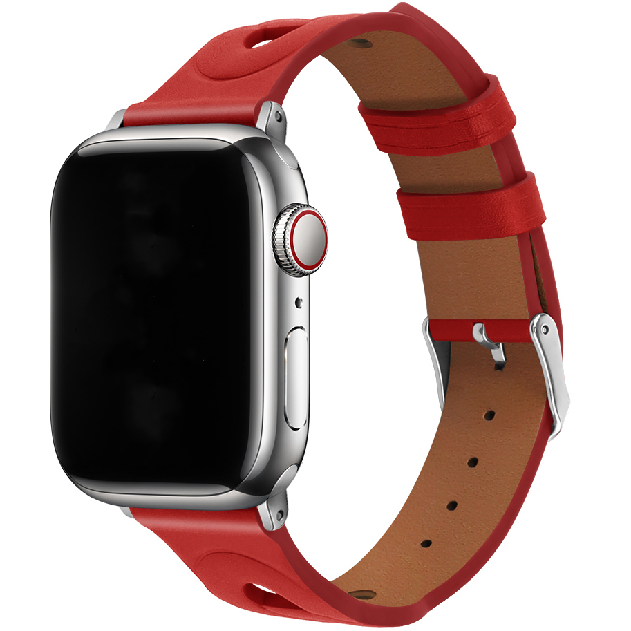 Apple Watch leren hermes ring band - rood