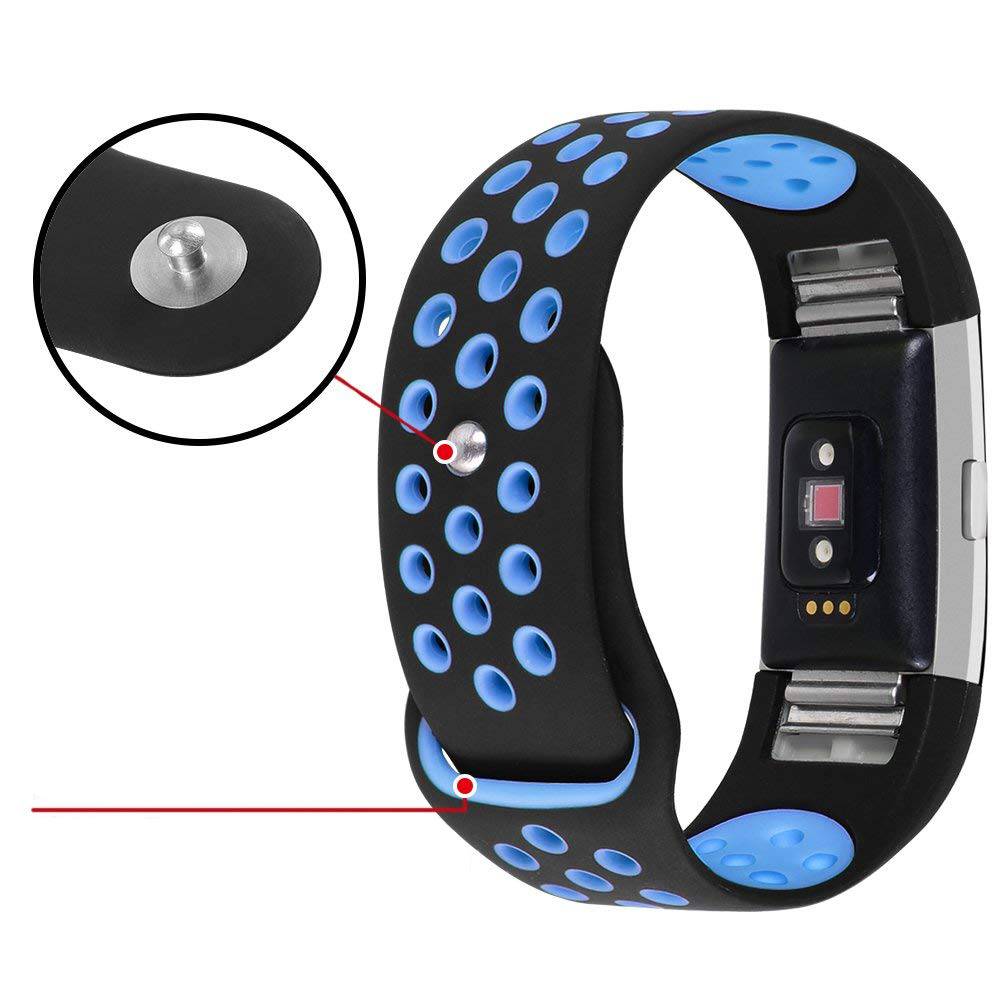 Fitbit Charge 2 dubbel sport band - zwart blauw