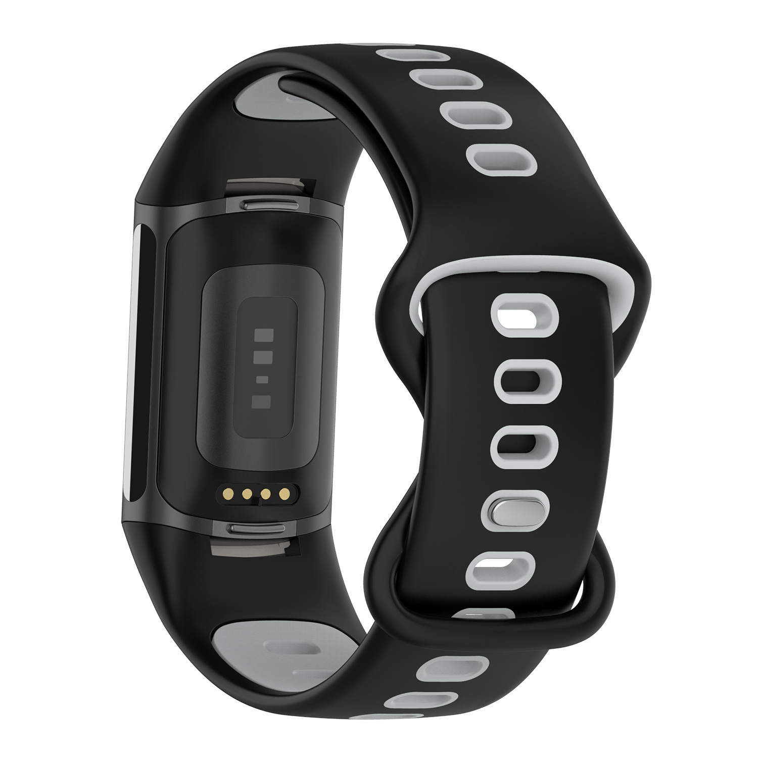 Fitbit Charge 5 dubbel sport band - zwart grijs