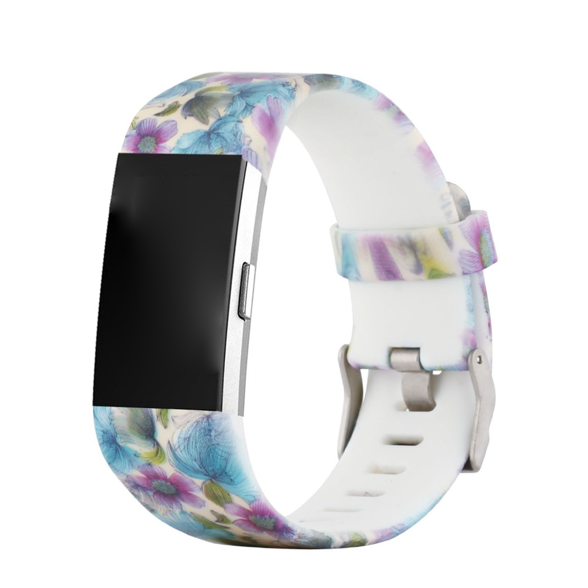 Fitbit Charge 2 print sport band - blauwe bloem