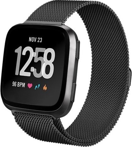 Fitbit Versa milanese band - zwart