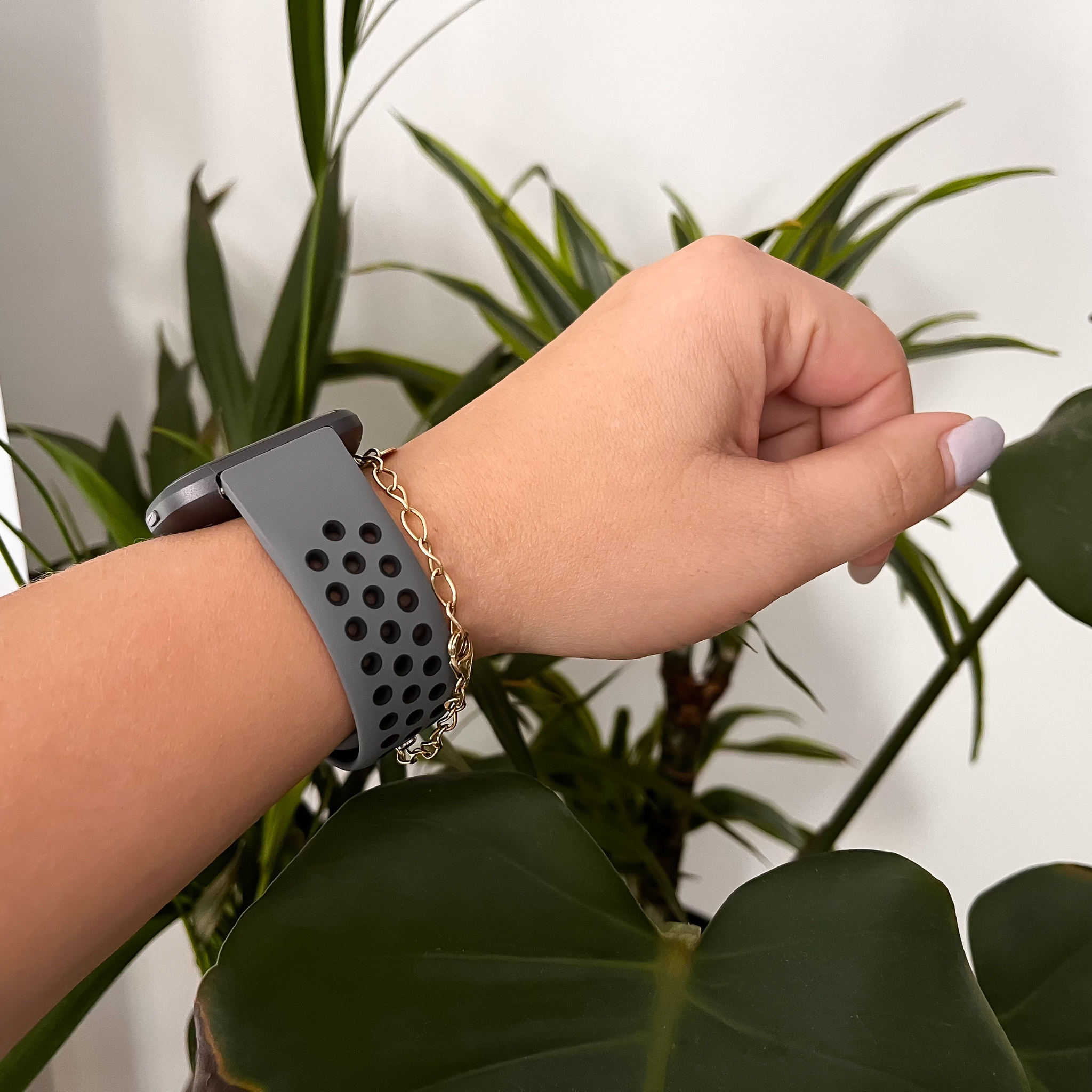 Fitbit Versa dubbel sport band - grijs zwart