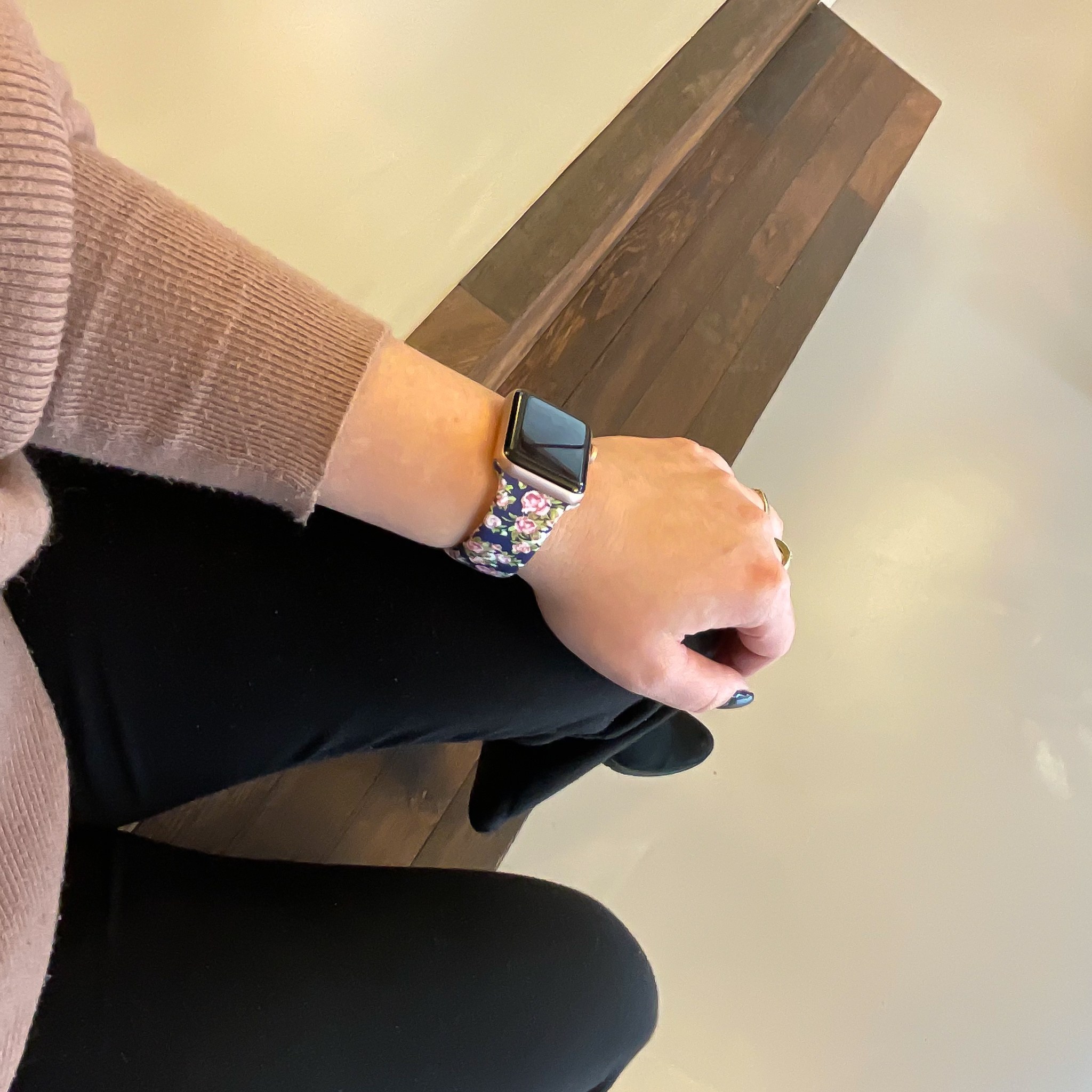 Apple Watch print sport band - pioen blauw
