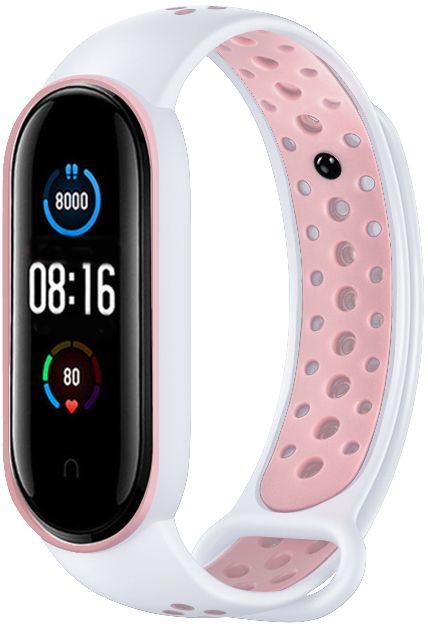 Xiaomi Mi 5/6 dubbel sport band - wit lichtroze