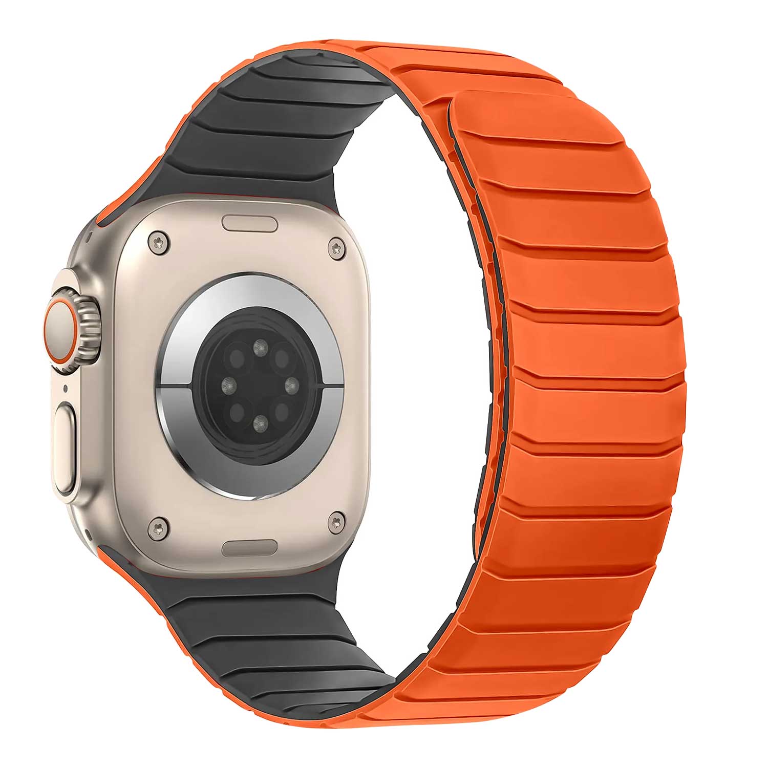 Apple Watch band Vetra – siliconen – oranje grijs