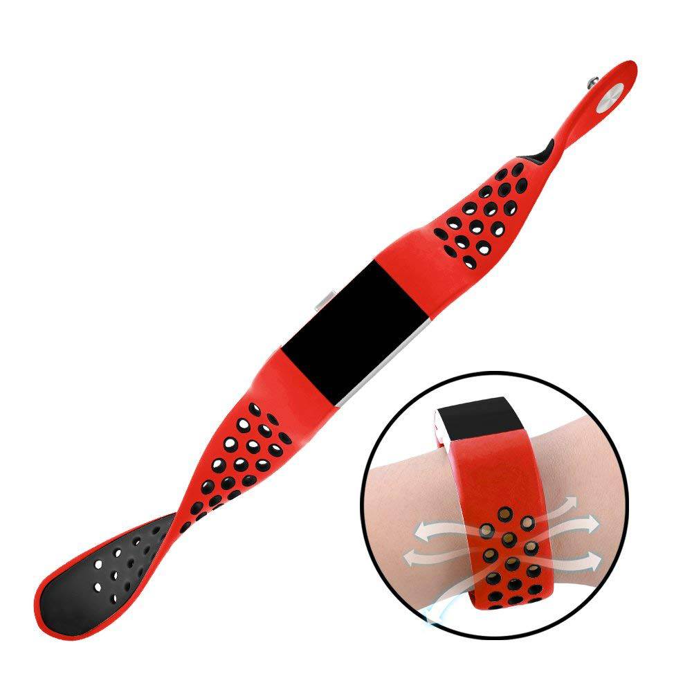 Fitbit Charge 2 dubbel sport band - rood zwart