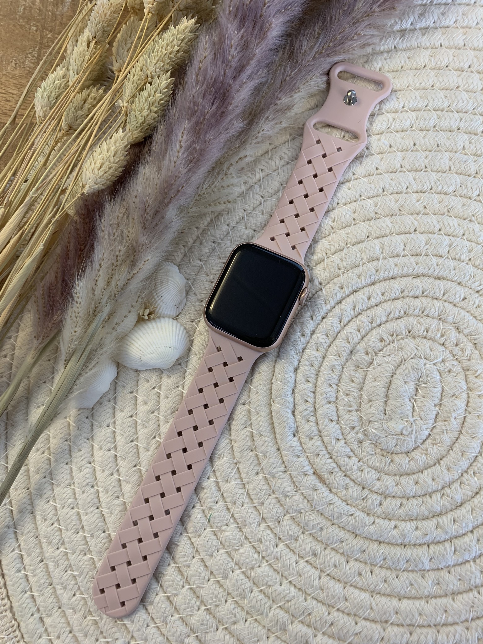 Apple Watch gevlochten sport band pink sand