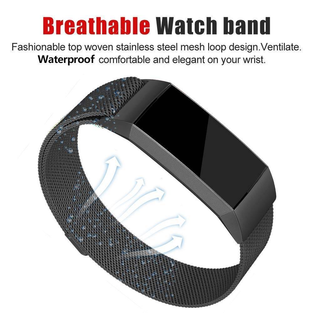 Fitbit Charge 3 & 4 milanese band - zwart