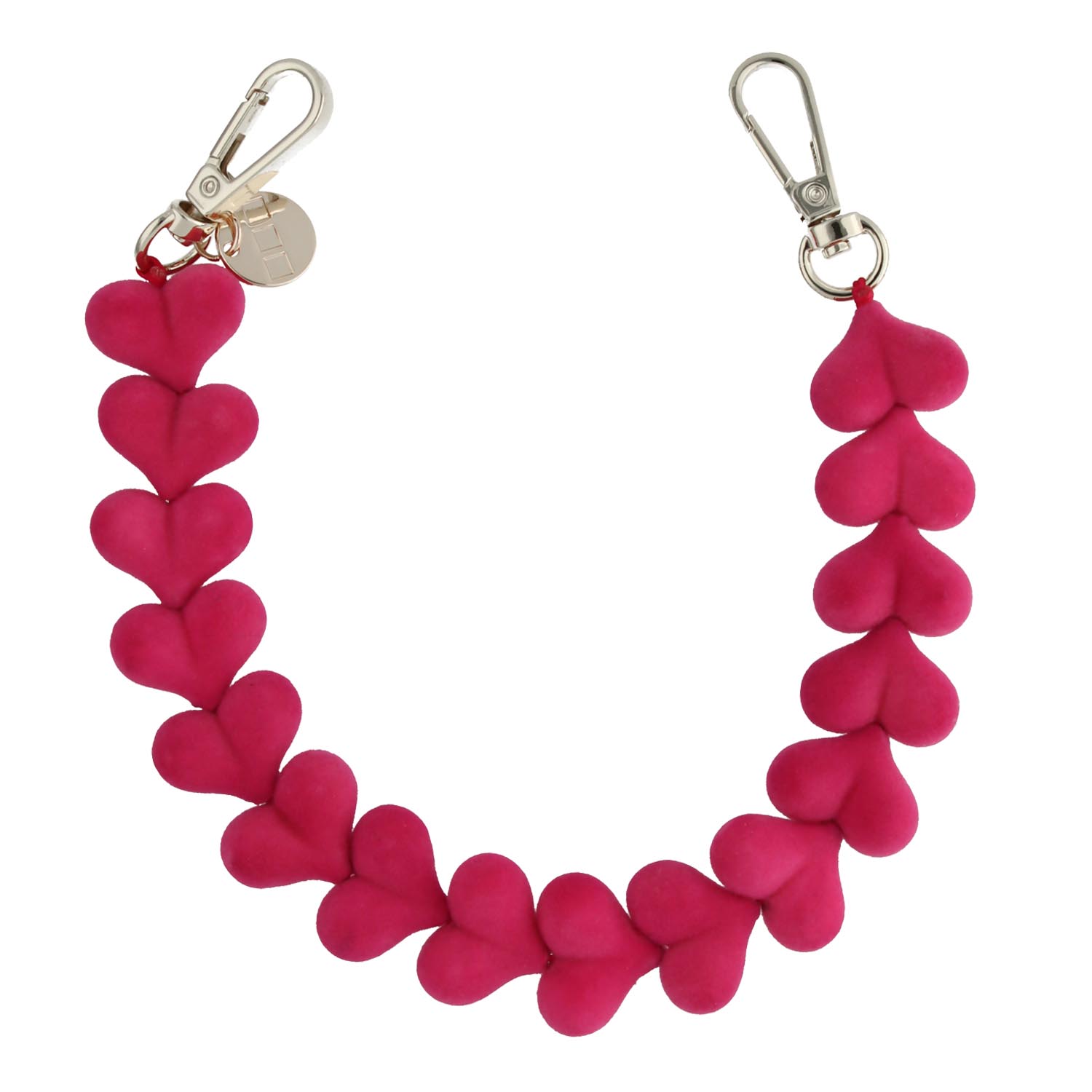 Telefoonkoord Fluwee Heart - roze - zilver - 7440850495466 - 123watches