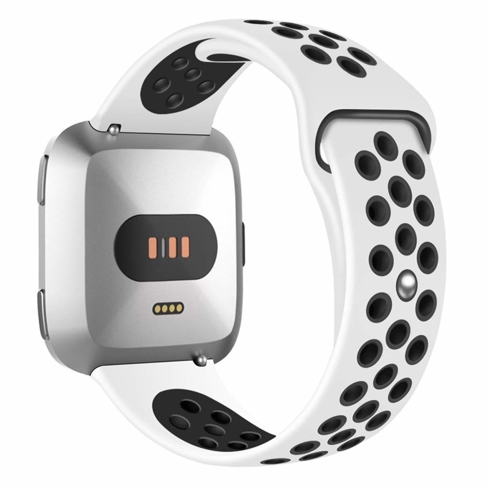Fitbit Versa dubbel sport band - wit zwart